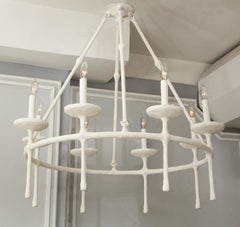 Bespoke Eight-Arm Plaster Fixture in the Giacometti Manner
