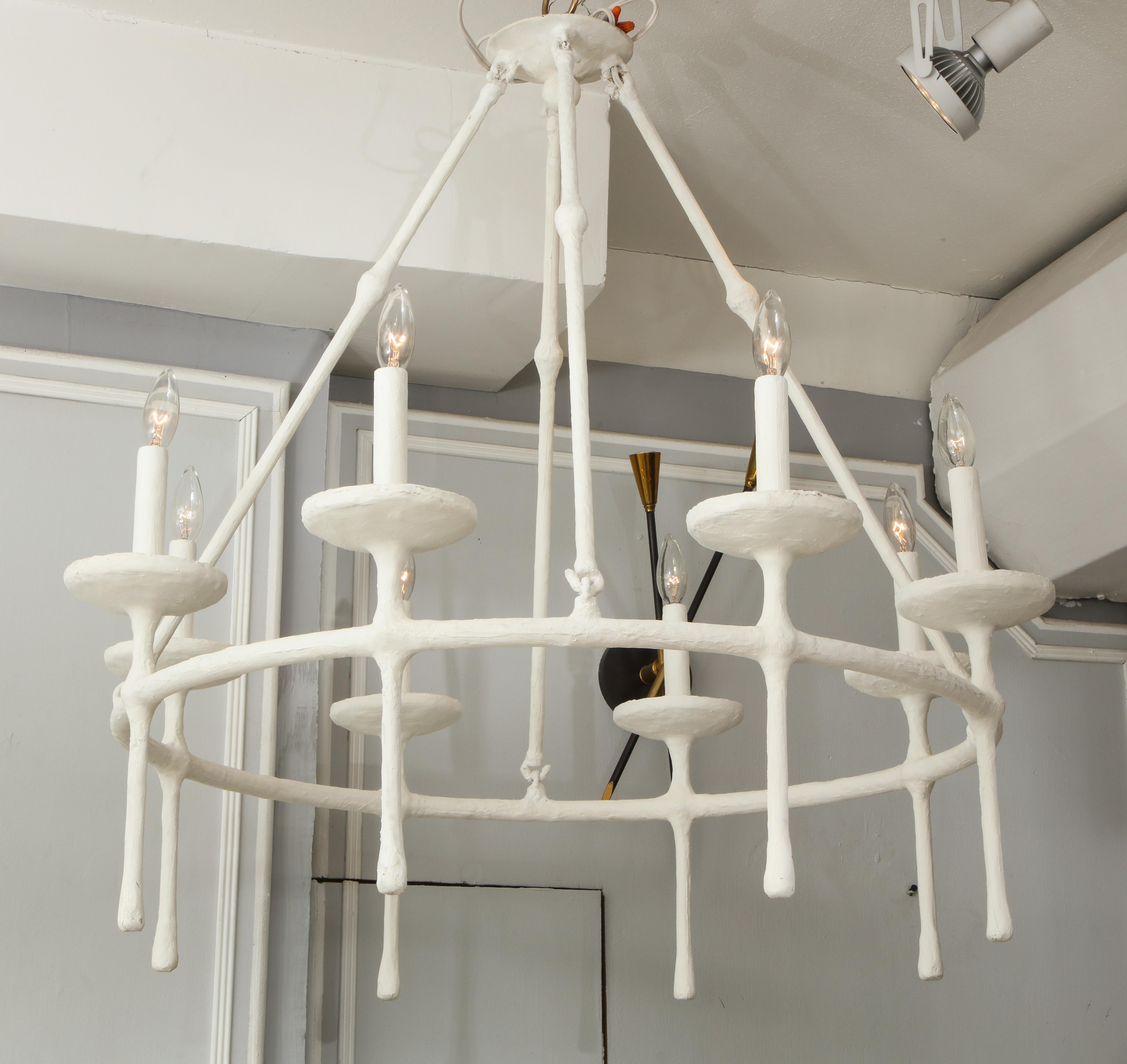 Contemporary Bespoke Eight-Arm Plaster Fixture  For Sale