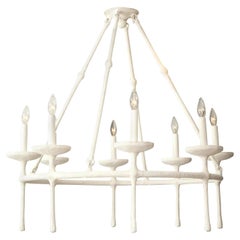 Apparecchio in gesso a otto bracci su misura alla maniera di Giacometti