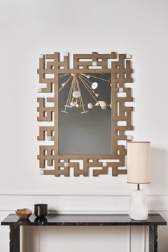 Bespoke Elegant Italian "Athena" mirror with bronze and alabaster frame