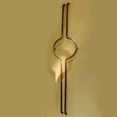 Bespoke Elongated Tubular Push & Pull Brass 1960s Double Door Handles