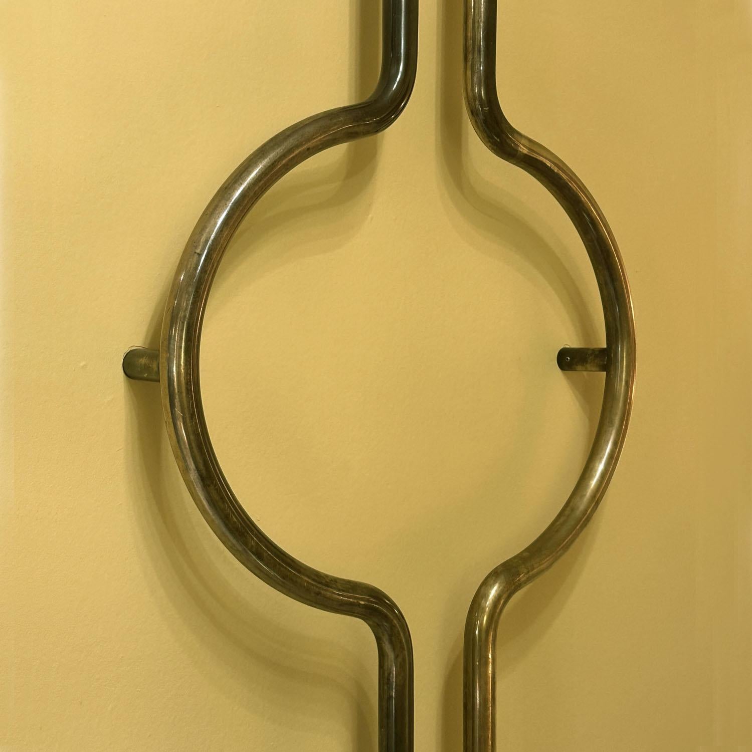 Mid-20th Century Bespoke Elongated Tubular Push & Pull Brass 1960s Double Door Handles For Sale