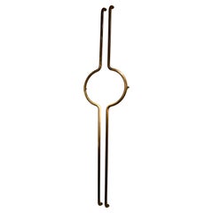 Maniglie per porte doppie in ottone degli anni '60, tubolari allungate su misura, a spinta e a tirante