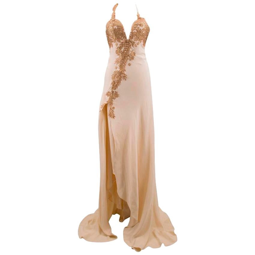 Bespoke Embroidered Cream Gown US 4