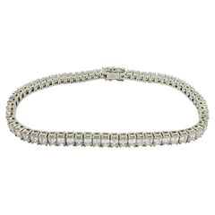 Bespoke Geometric Emerald Cut Diamond Tennis Bracelet 14K/18K Gold or Platinum