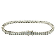 Bespoke Geometric Emerald Cut Diamond Tennis Bracelet 14K/18K Gold or Platinum
