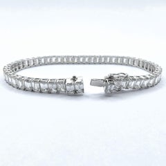 Bespoke Emerald Cut Diamond Classic Tennis Bracelet in 14K 18K Gold or Platinum