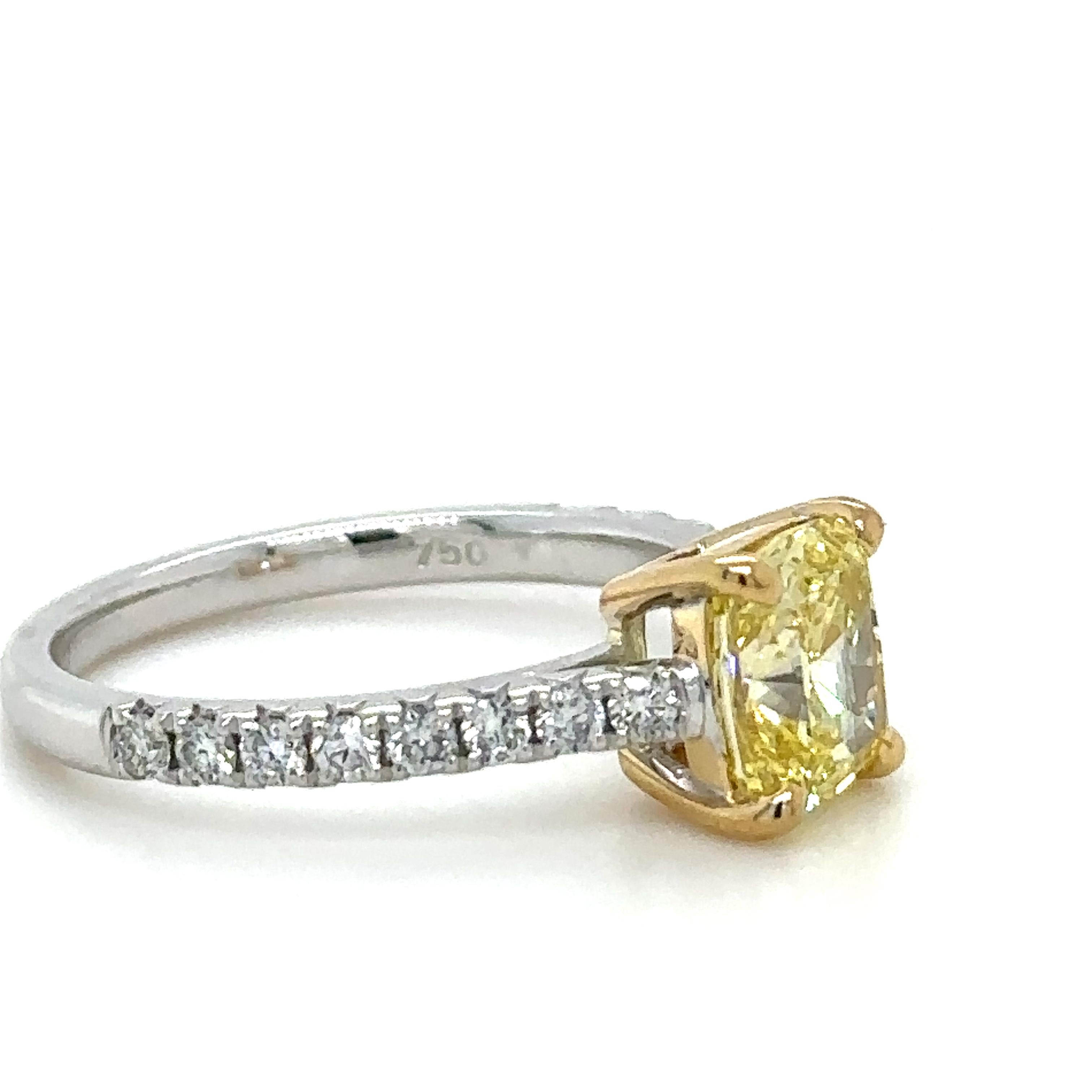Bespoke Engagement Ring with Tiffany & Co Diamond 1.63ct In Excellent Condition For Sale In SYDNEY, NSW