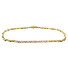 Bespoke Eternity Line Round Brilliant Diamond Tennis Bracelet in 14K 18K Gold
