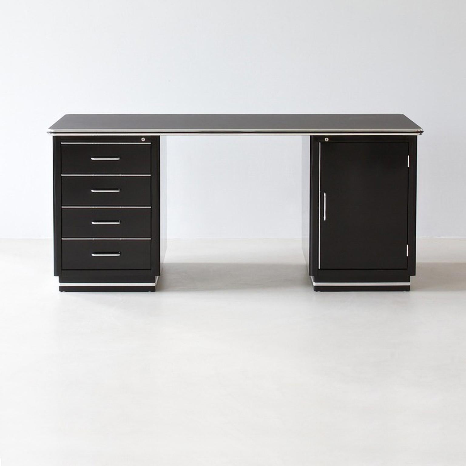 Contemporary Bespoke Executive Metal Desk, Lacquered Metal, Industrial Design, Germany, 2018 For Sale