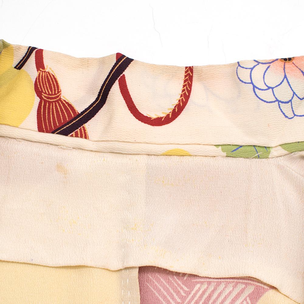 Bespoke Floral Yellow Silk Blend Kimono one size 1