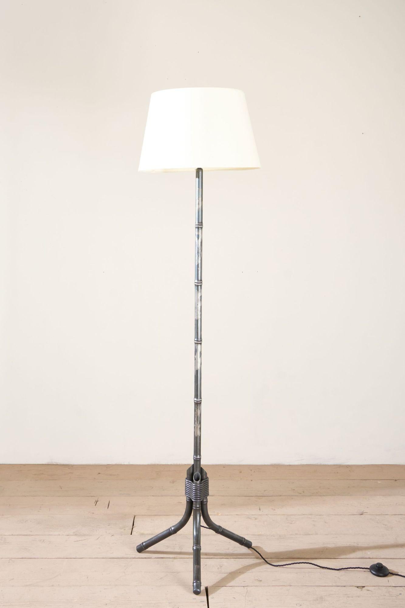 Bespoke Forged steel faux Bamboo floor lamp - By TallBoy Excellent état - En vente à Malton, GB