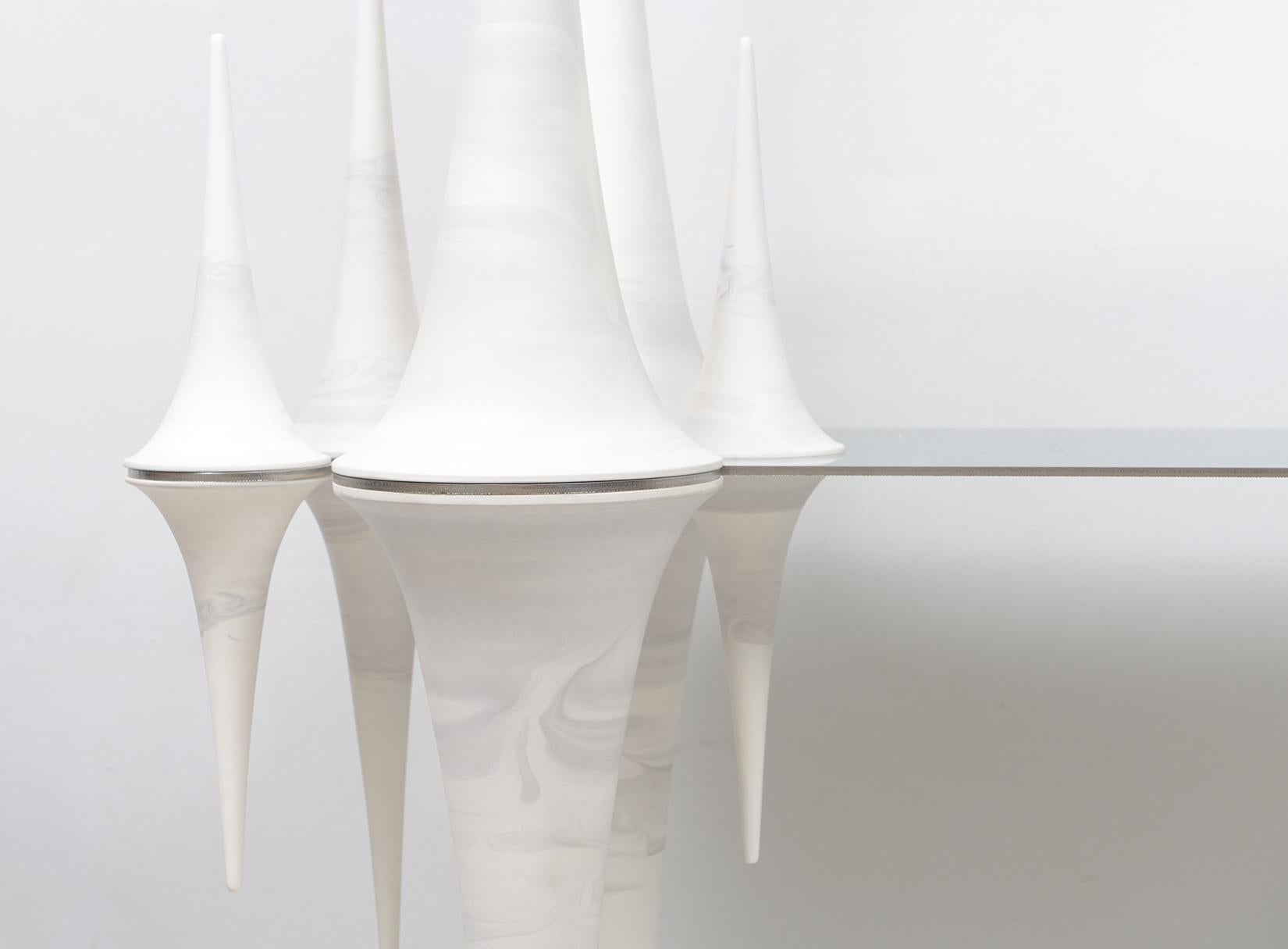 Organico moderno Console francese su misura con pseudosfera in ceramica in vendita