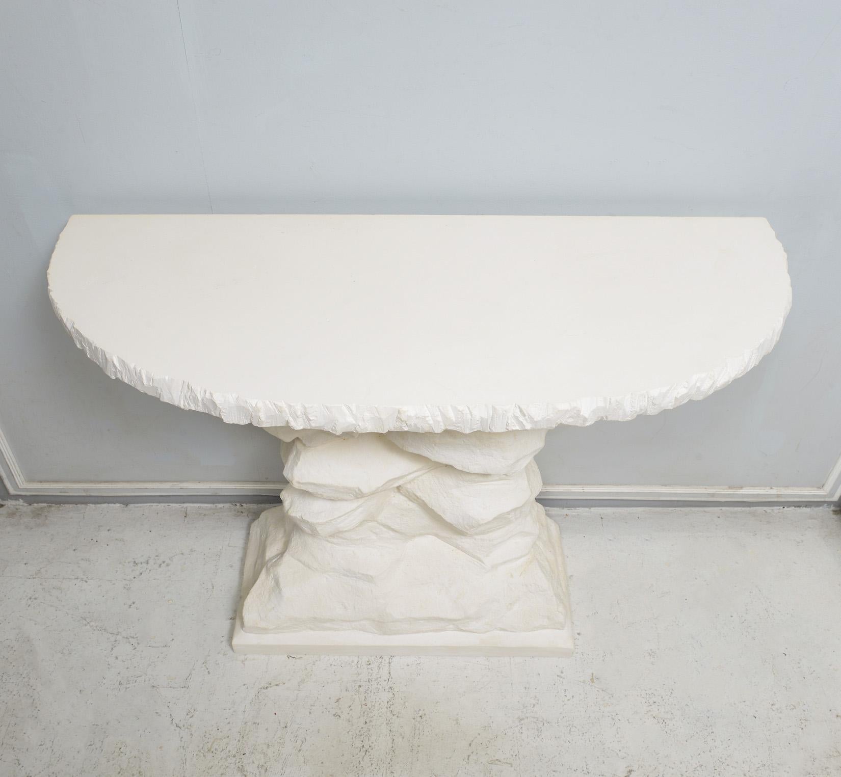 Bespoke French Plaster Brutalist Console For Sale 6