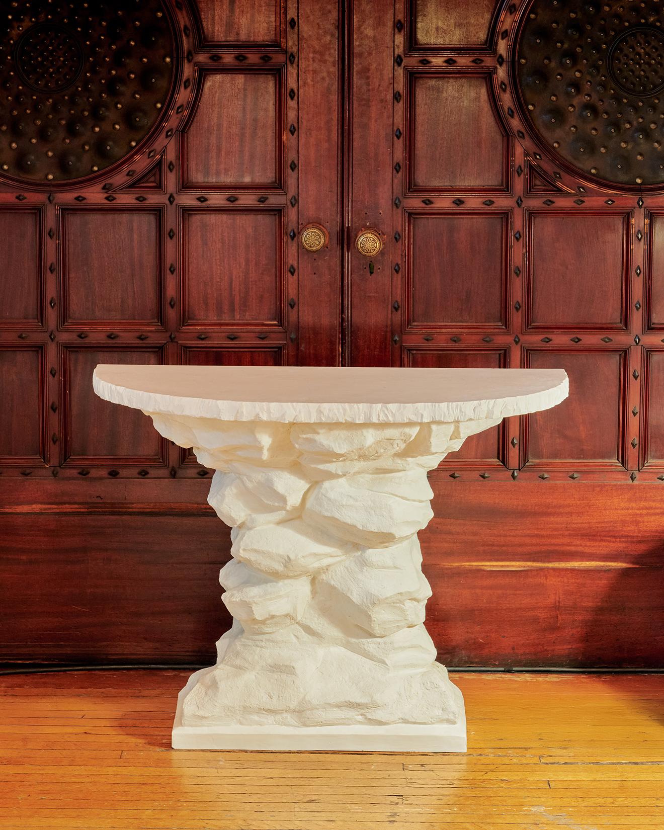 Bespoke French Plaster Brutalist Console For Sale 8