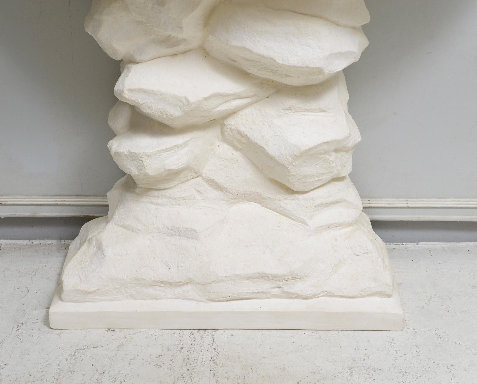 Contemporary Bespoke French Plaster Brutalist Console For Sale