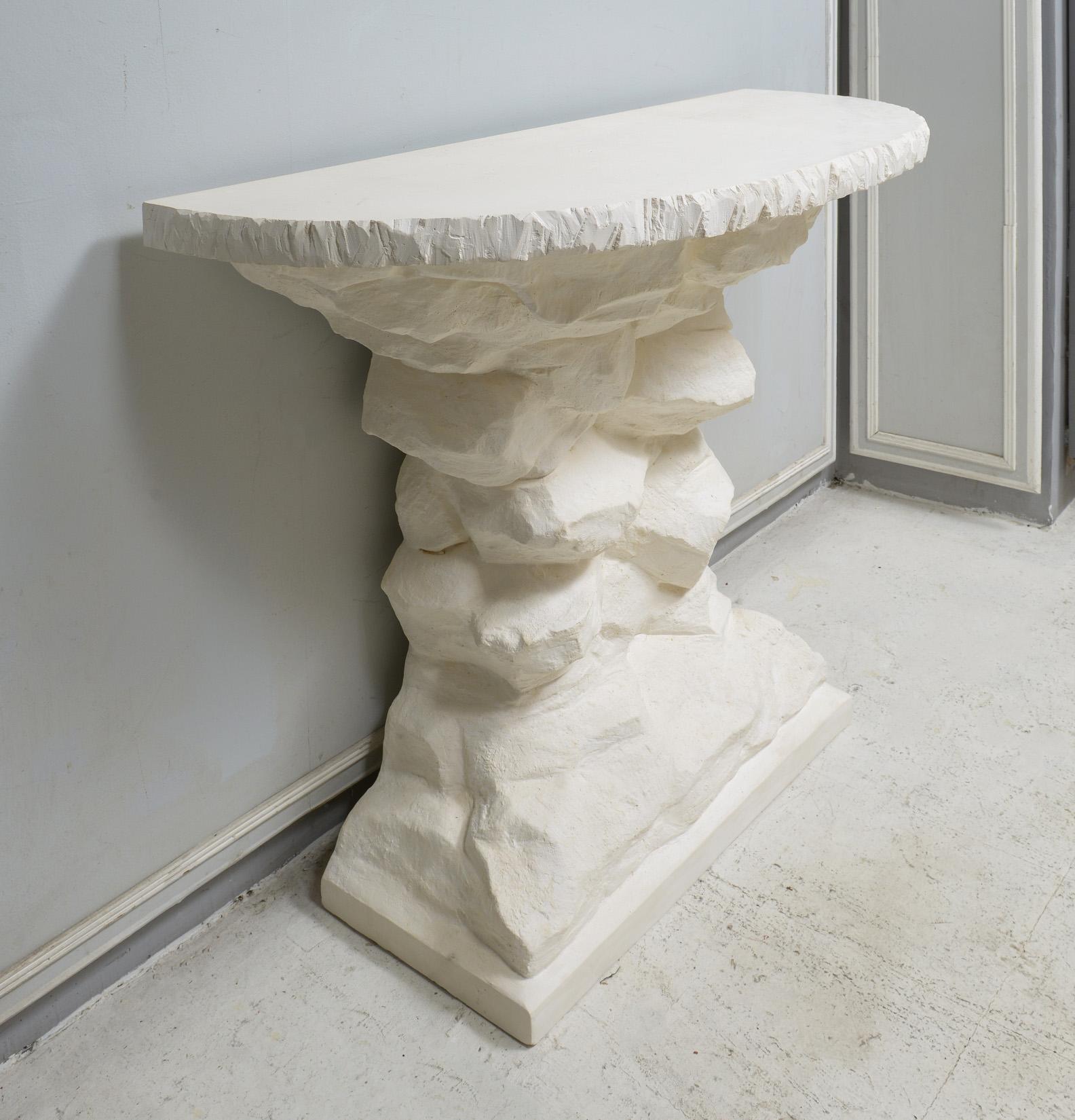 Bespoke French Plaster Brutalist Console For Sale 2