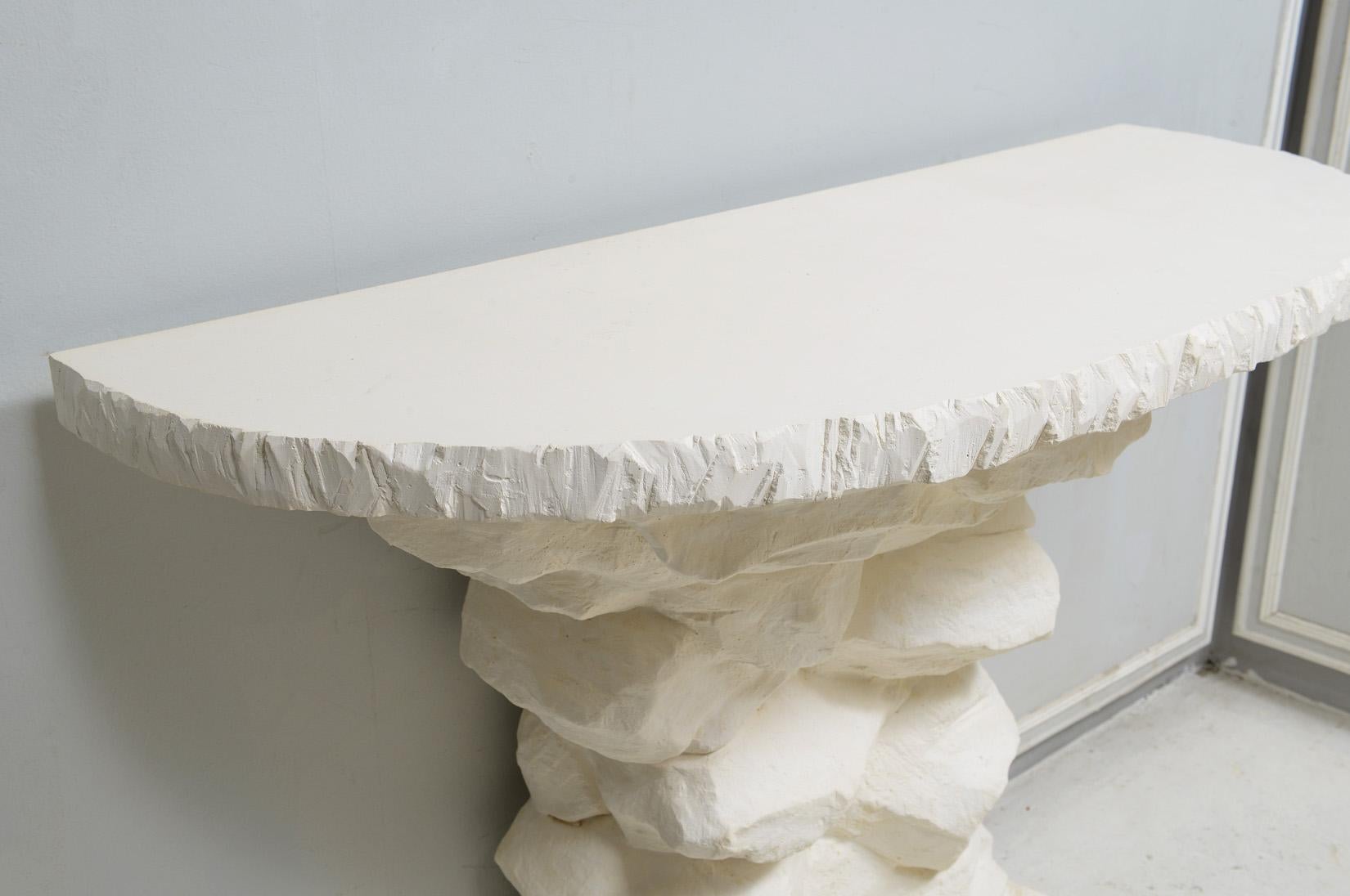 Bespoke French Plaster Brutalist Console For Sale 3