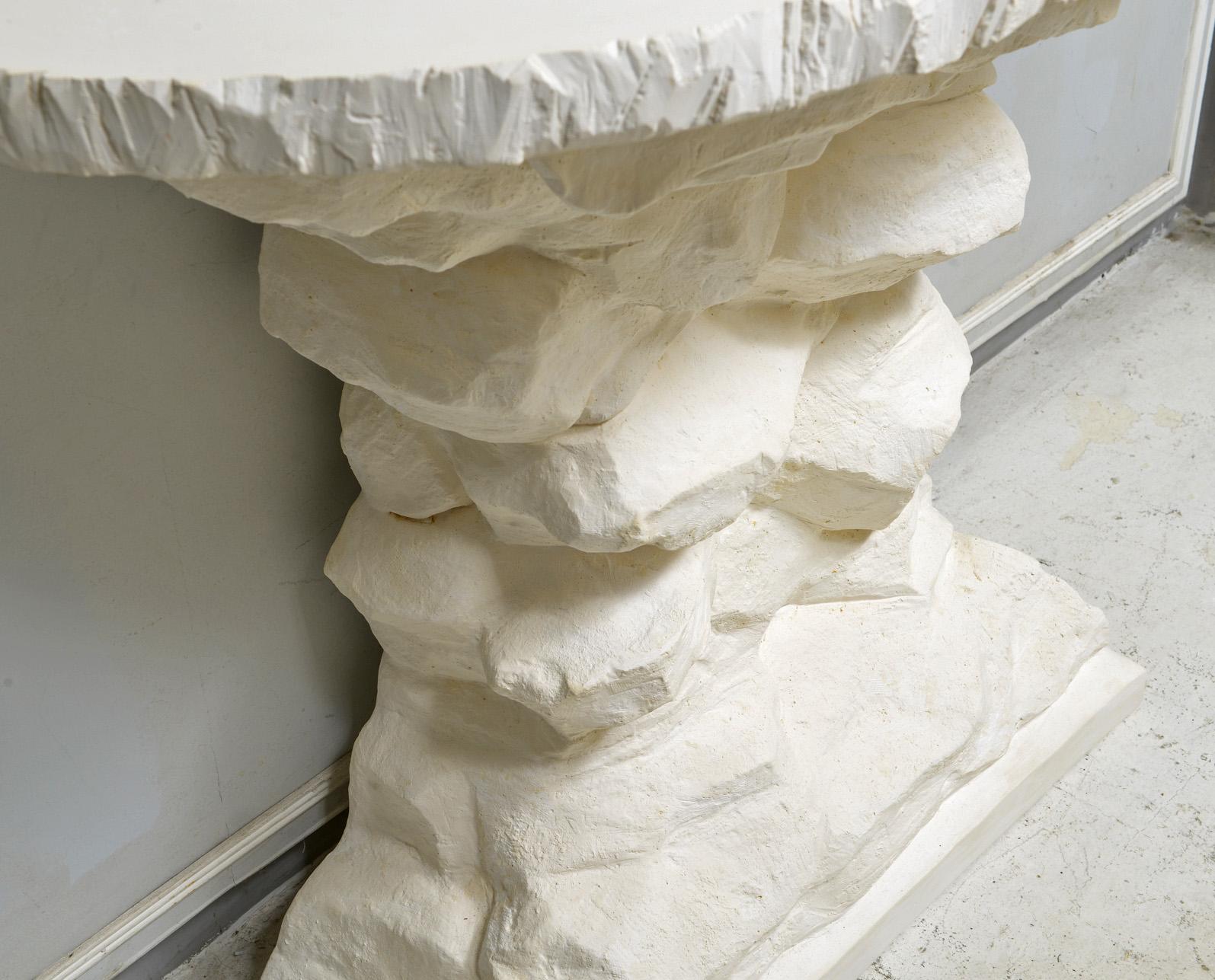 Bespoke French Plaster Brutalist Console For Sale 4