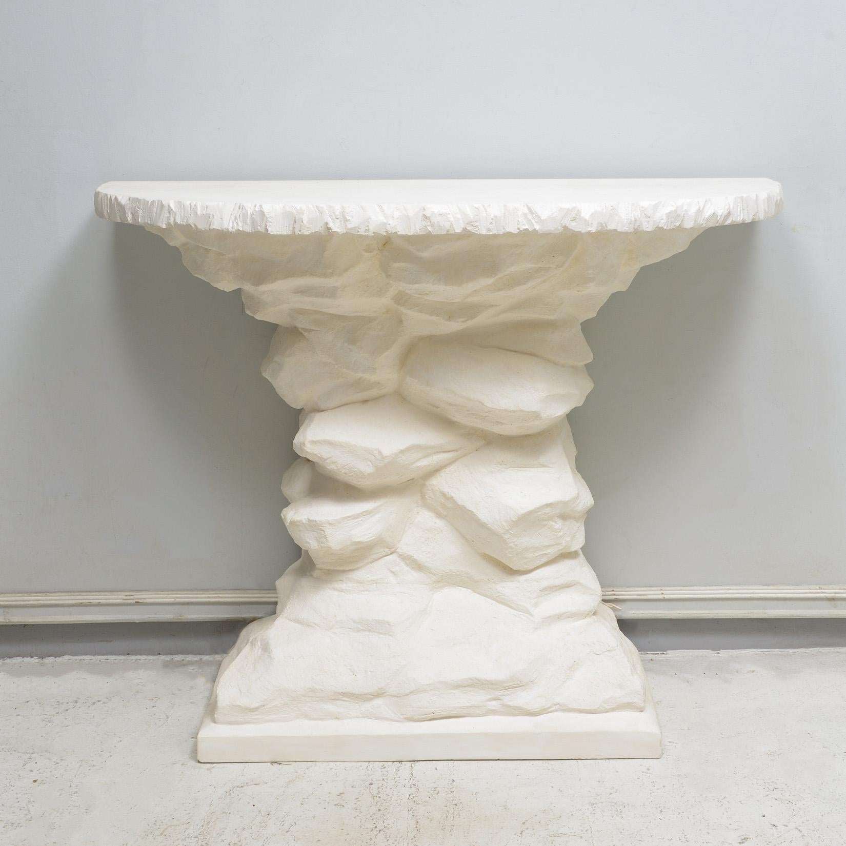 Bespoke French Plaster Brutalist Console For Sale 5