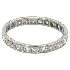 Vintage Bespoke Full Circle Diamond Wedding Ring 0.88ct