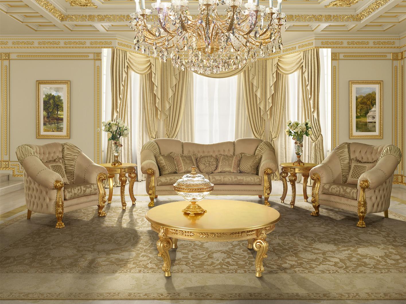 Maßgefertigter vergoldeter Sessel in elfenbeinfarbener Capitonne und Löwenschnitzereien (Neoklassisch) im Angebot