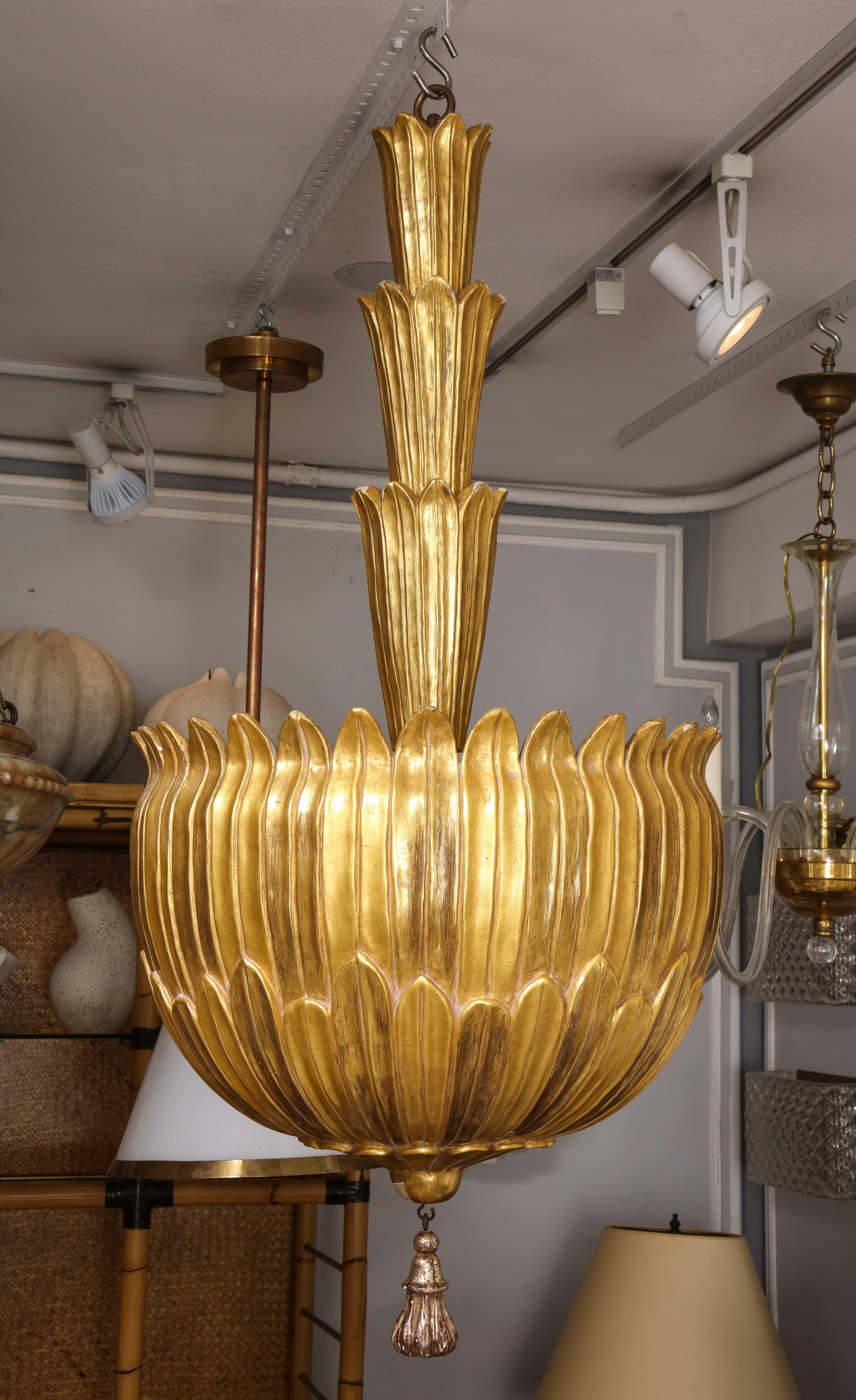 Bespoke Giltwood Hand-Carved Fixture For Sale 5