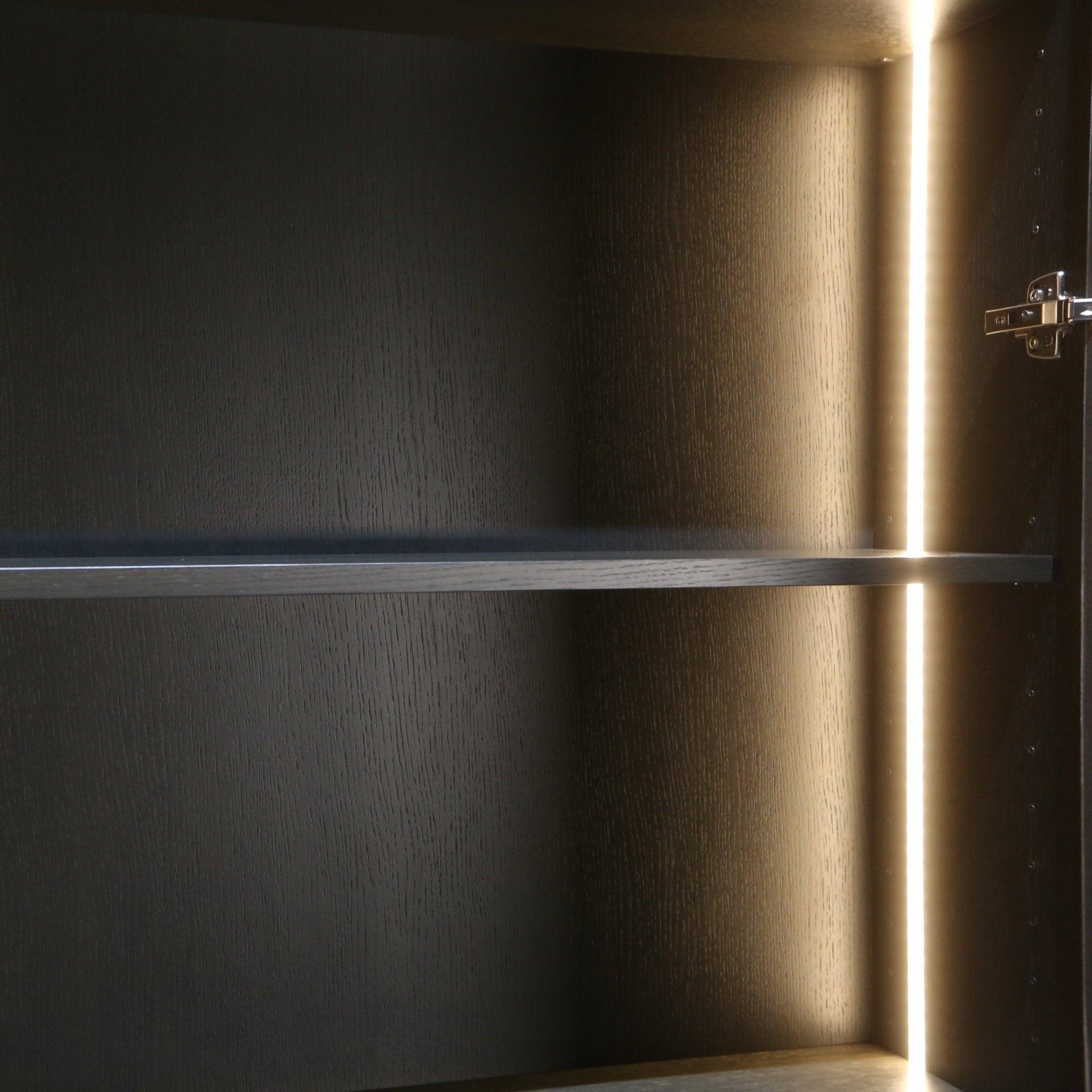 Contemporary Bespoke Glass & Marble Top Cabinet For Sale