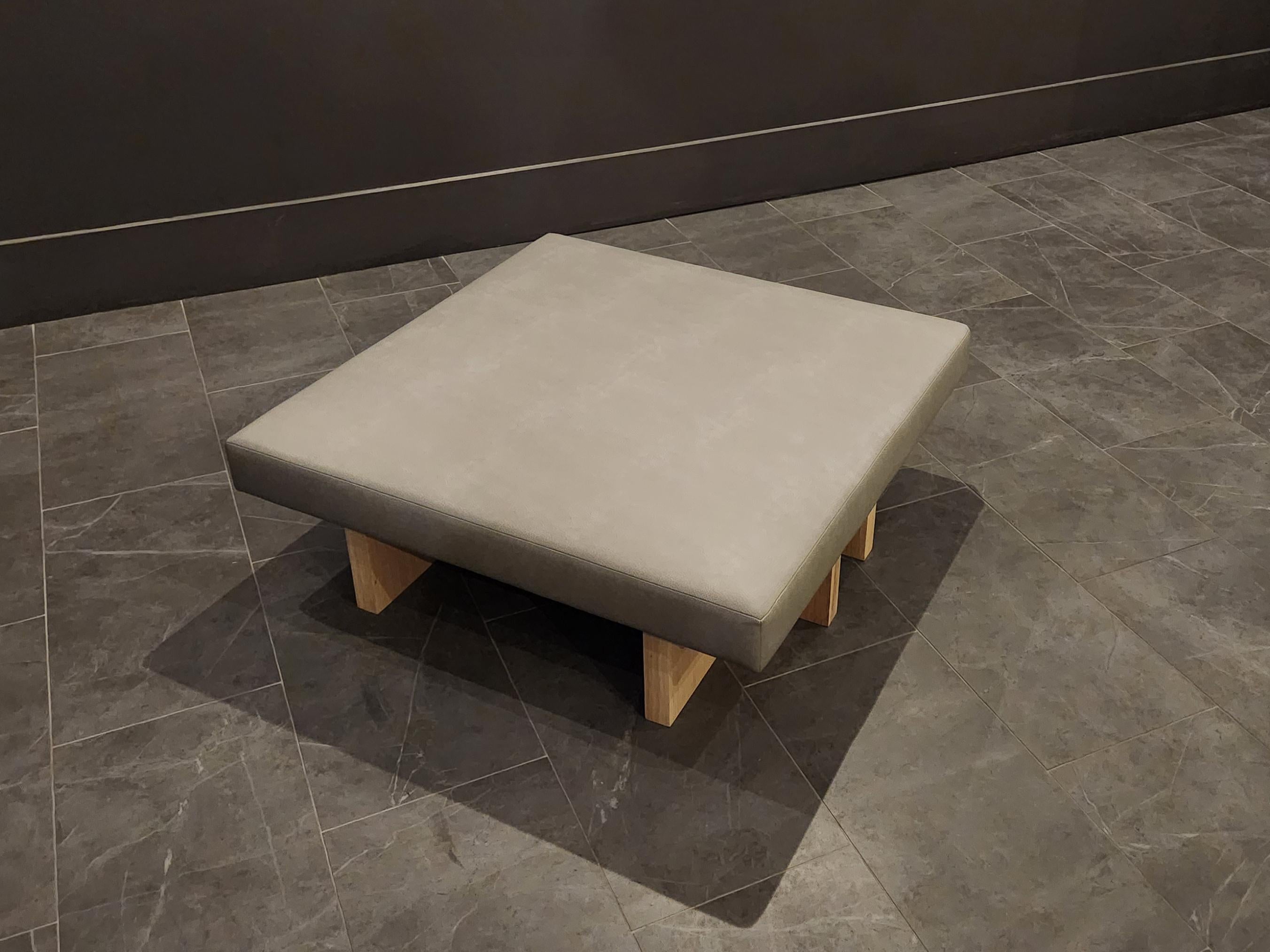 Bespoke Gueridon Ottoman, COM fabric, must see! For Sale 4