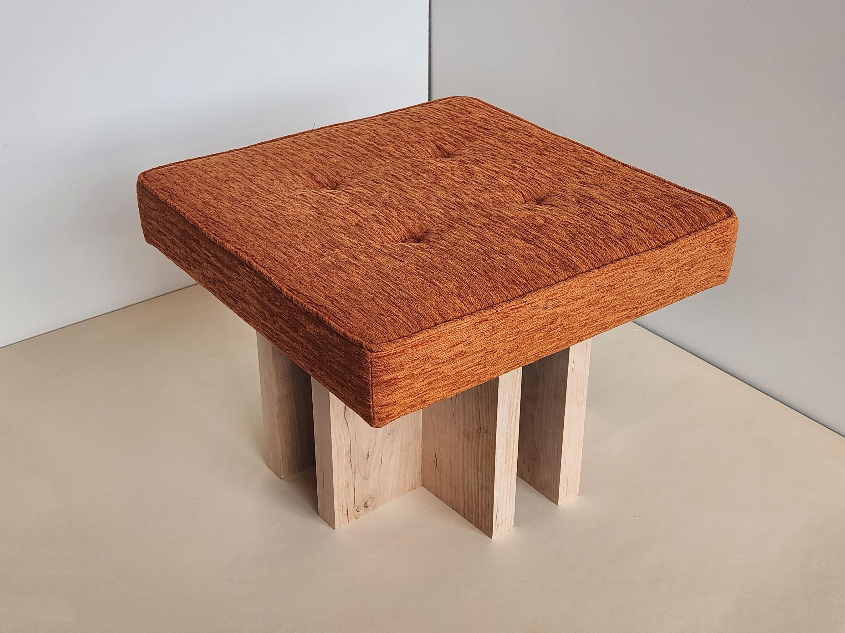 Bespoke Gueridon Ottoman, COM fabric, must see! For Sale 2