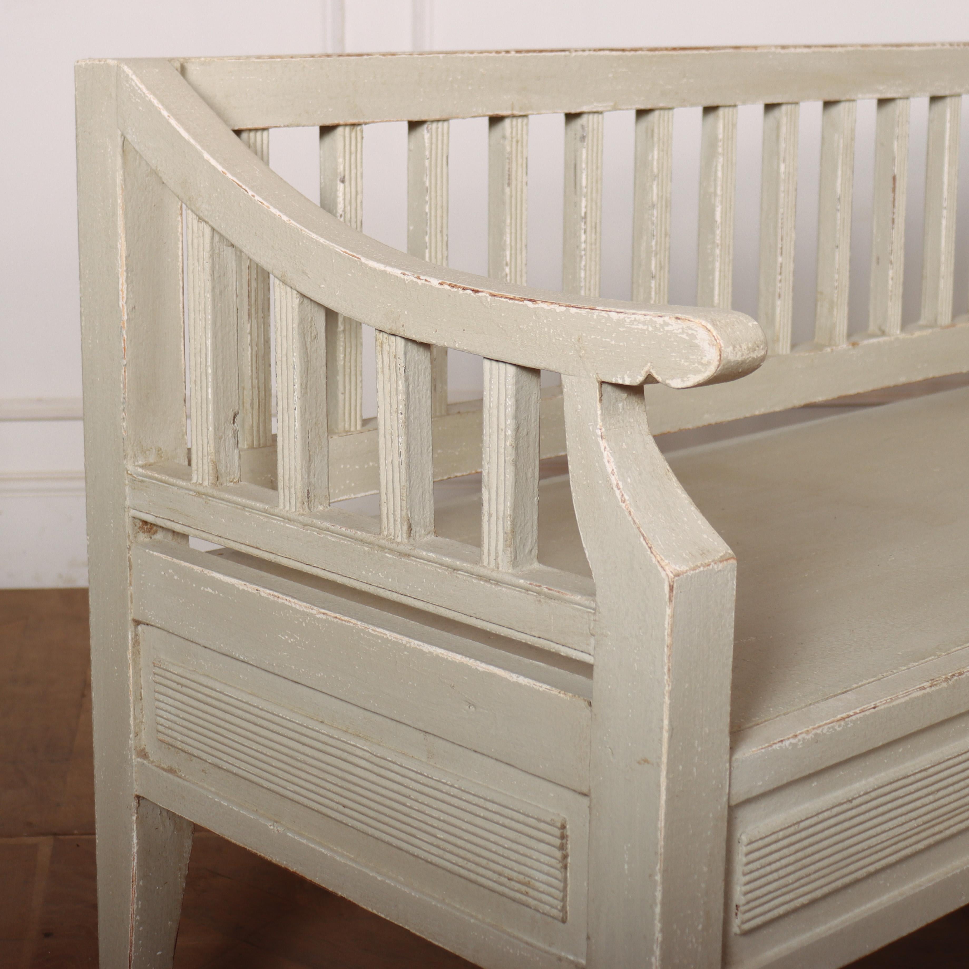 English Bespoke Gustavian Style Bench For Sale