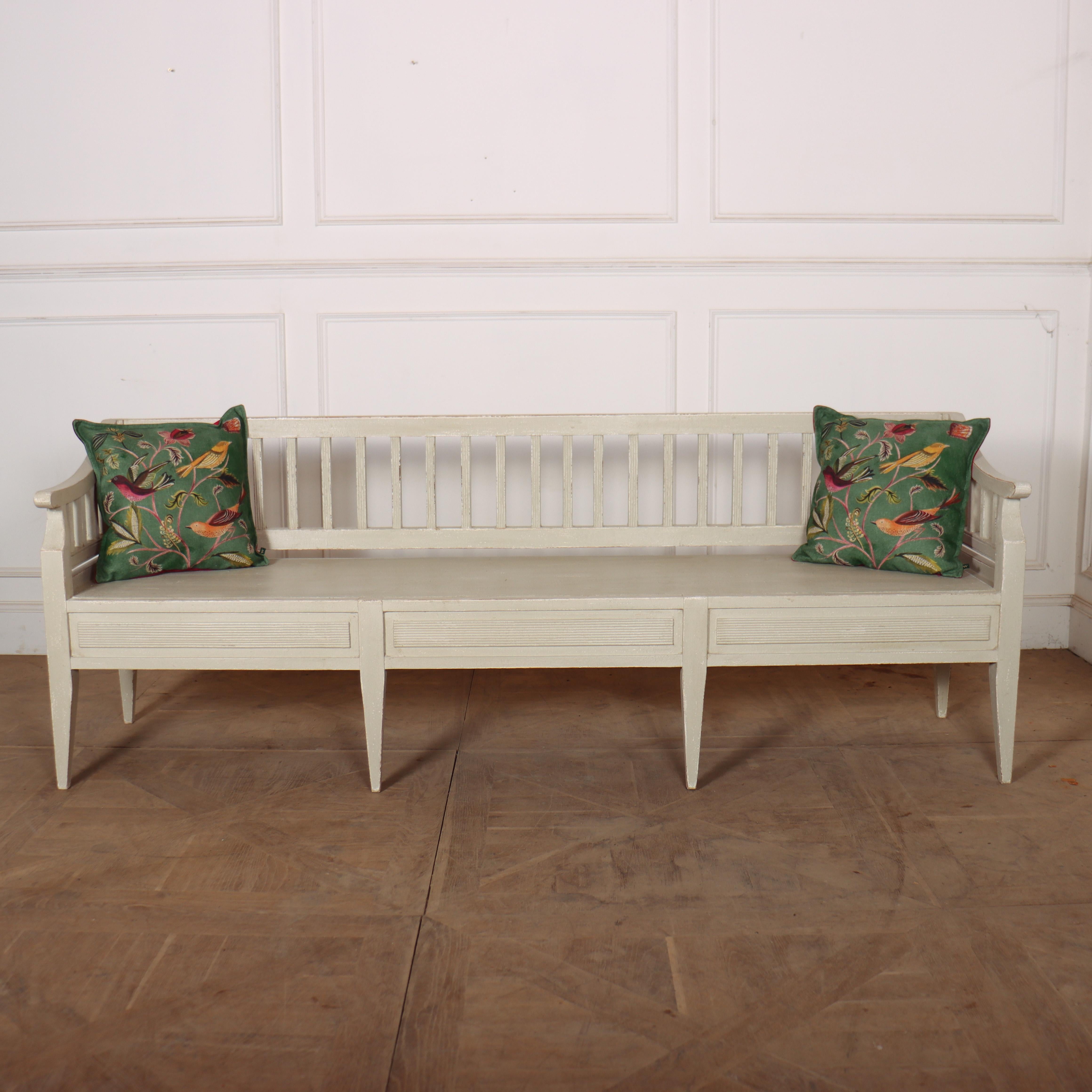 Bespoke Gustavian Style Bench In Good Condition For Sale In Leamington Spa, Warwickshire