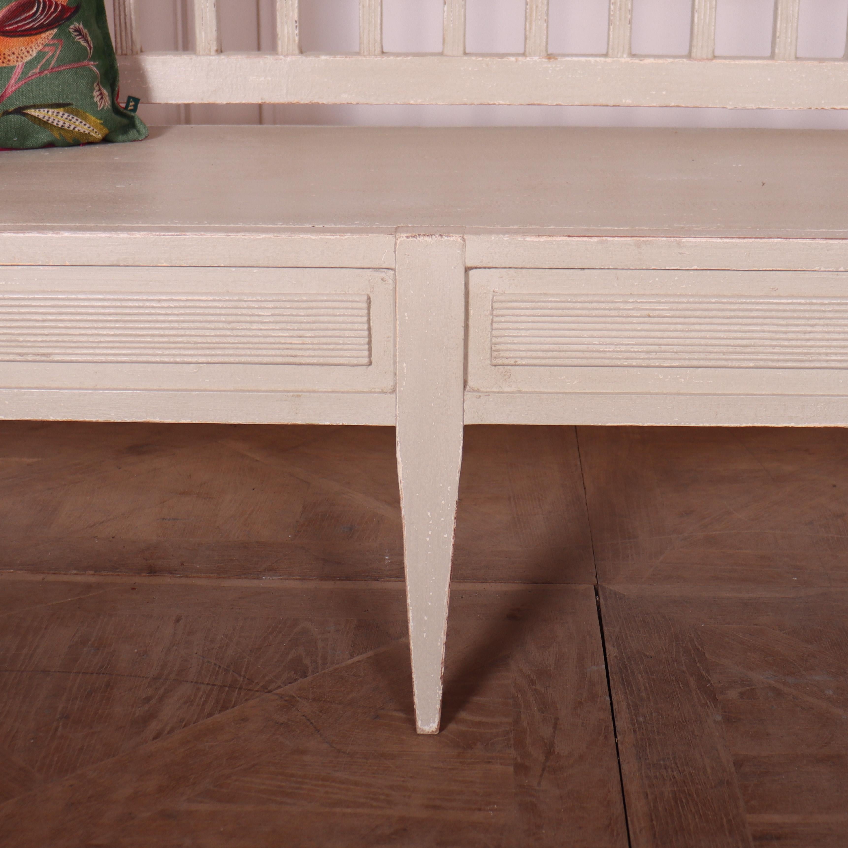 Contemporary Bespoke Gustavian Style Bench For Sale