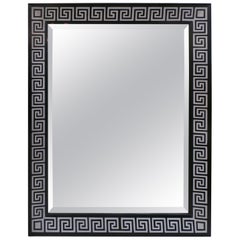Bespoke Hand-Decorated Mirror with Greek Key Pattern Design