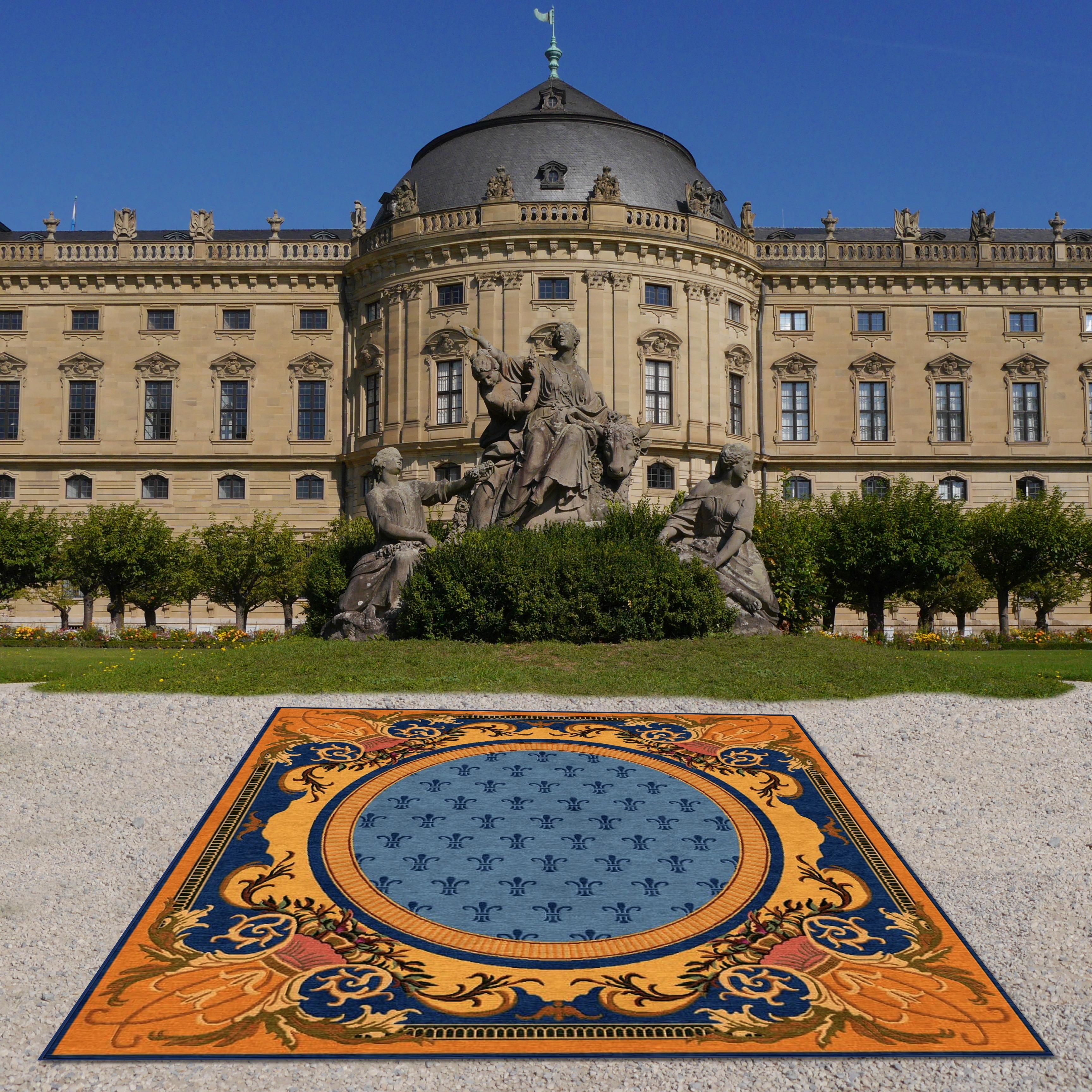 This neoclassical rug is showing a typical 1920´s Spanish style.
We produce these rugs on order in requested size and color. The color combinations can be defined by RAL or Pantone color charts.
The rug is produced in Tibetan highland wool. Size