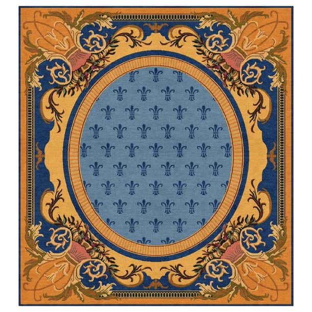 Bespoke Hand Knotted Rug is Style of Neoclassical Spanish Design For ...