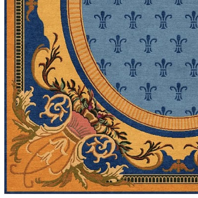 Handgeknüpfter Teppich im neoklassischen spanischen Design, maßgeschneidert (Wolle) im Angebot