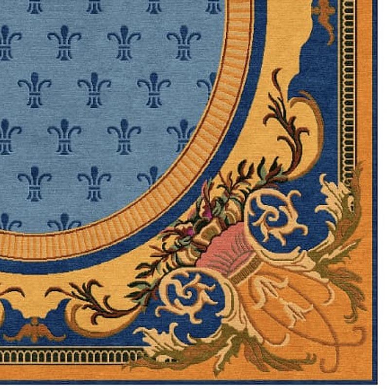 Handgeknüpfter Teppich im neoklassischen spanischen Design, maßgeschneidert im Angebot 1