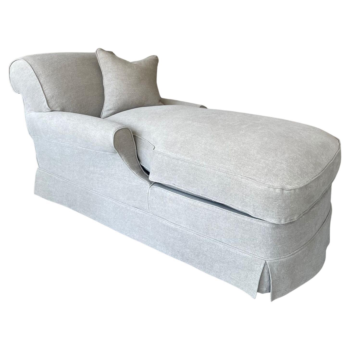 Cama de día de lino belga hecha a medida