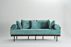 Bespoke 2 Seater Sofa Reclaimed Hardwood & Brass Frame by P. Tendercool (Indoor)