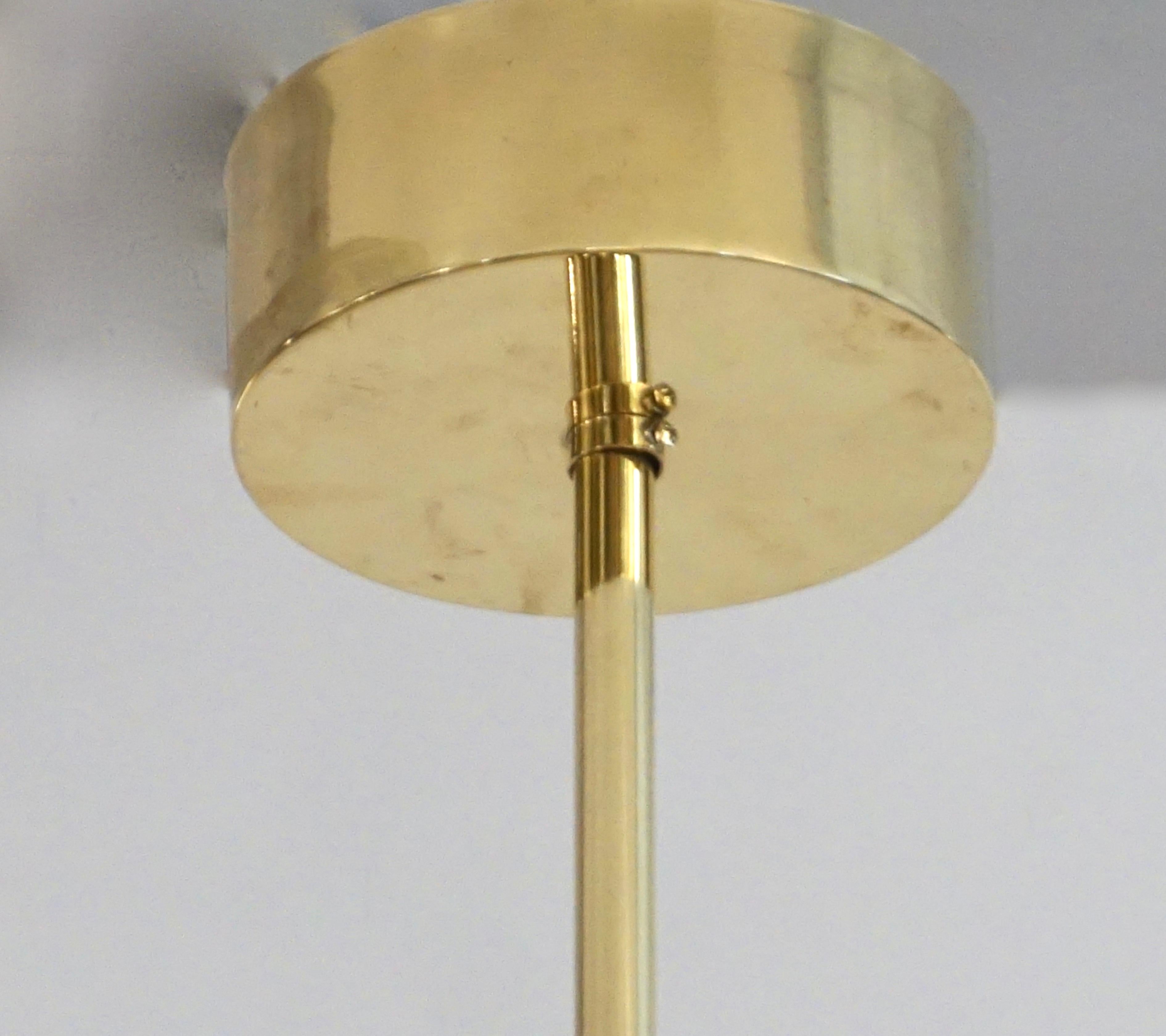 Bespoke Italian Alabaster White Murano Glass Brass Curved Globe Chandelier For Sale 8