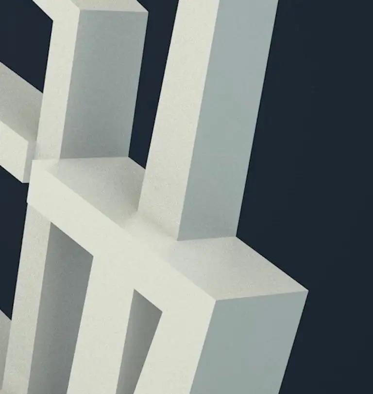 Bespoke Italian Aluminum Handmade Geometric Modern Tall Sculpture on Marble Base For Sale 1