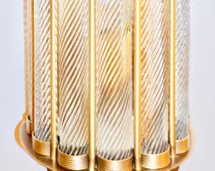 Bespoke Italian Art Deco Design Crystal Murano Glass Half Moon Brass Sconces