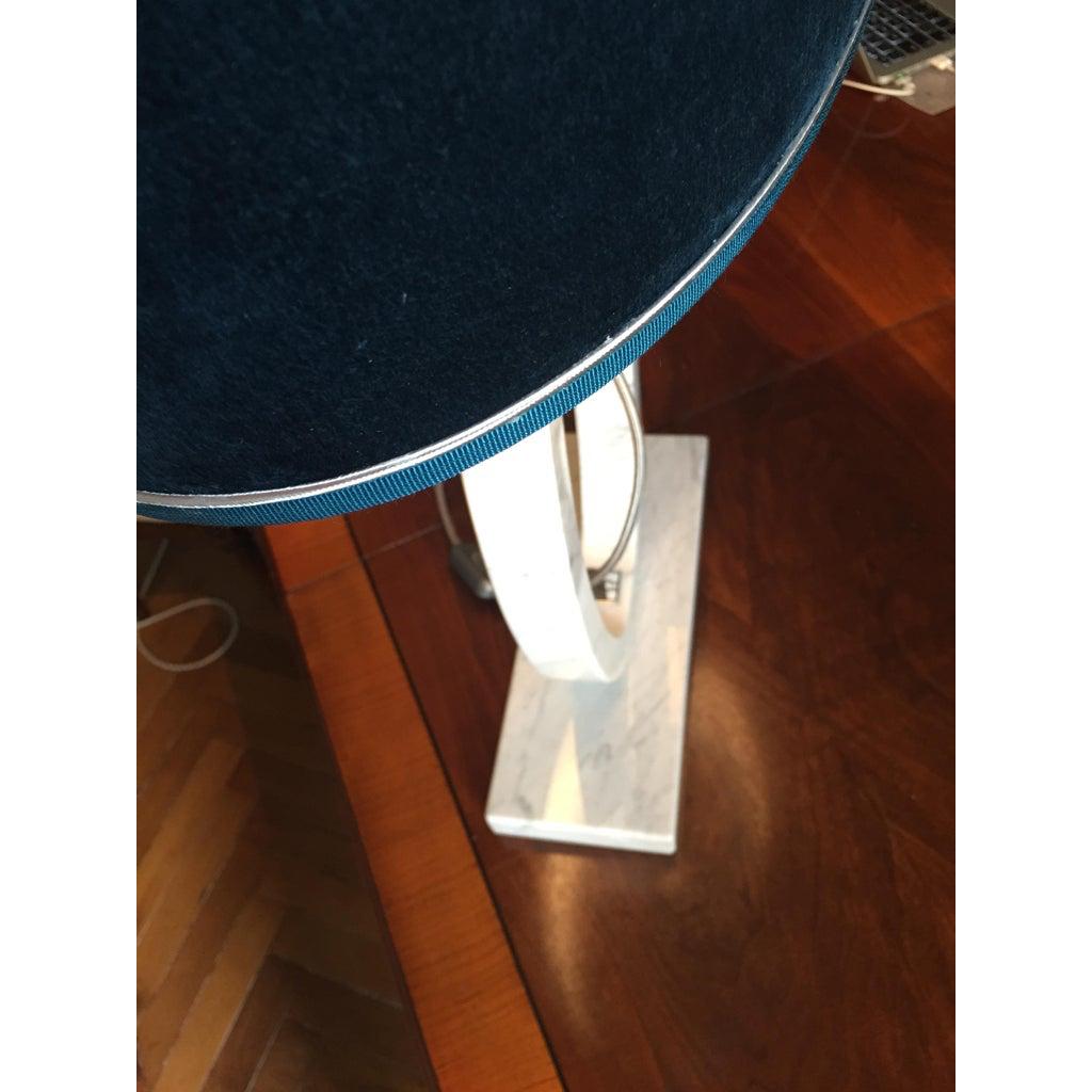 Organic Modern Bespoke Italian Art Deco Design White Carrara Marble Modern Oval Table Lamp