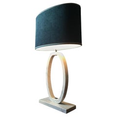 Bespoke Italian Art Deco Design White Carrara Marble Modern Oval Table Lamp