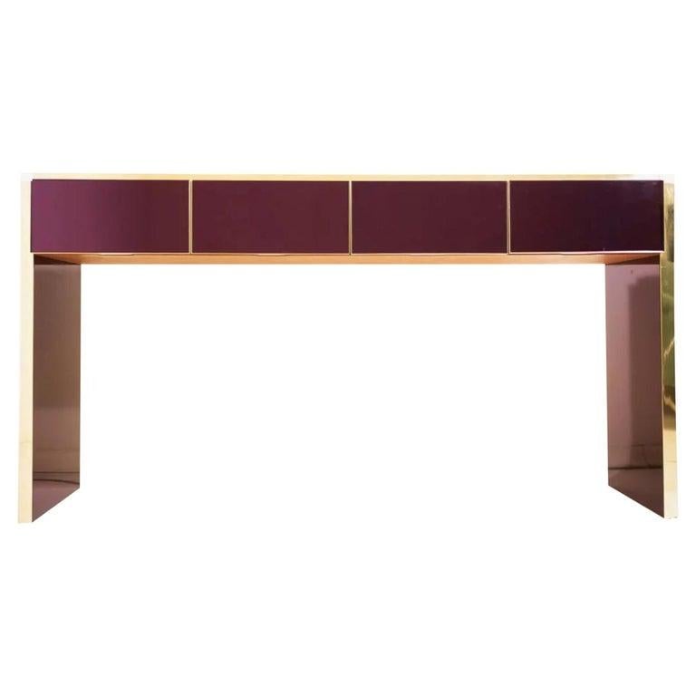 Bespoke Italian Black Purple Blue Gold Geometric Postmodern Cabinet / Sideboard For Sale 11