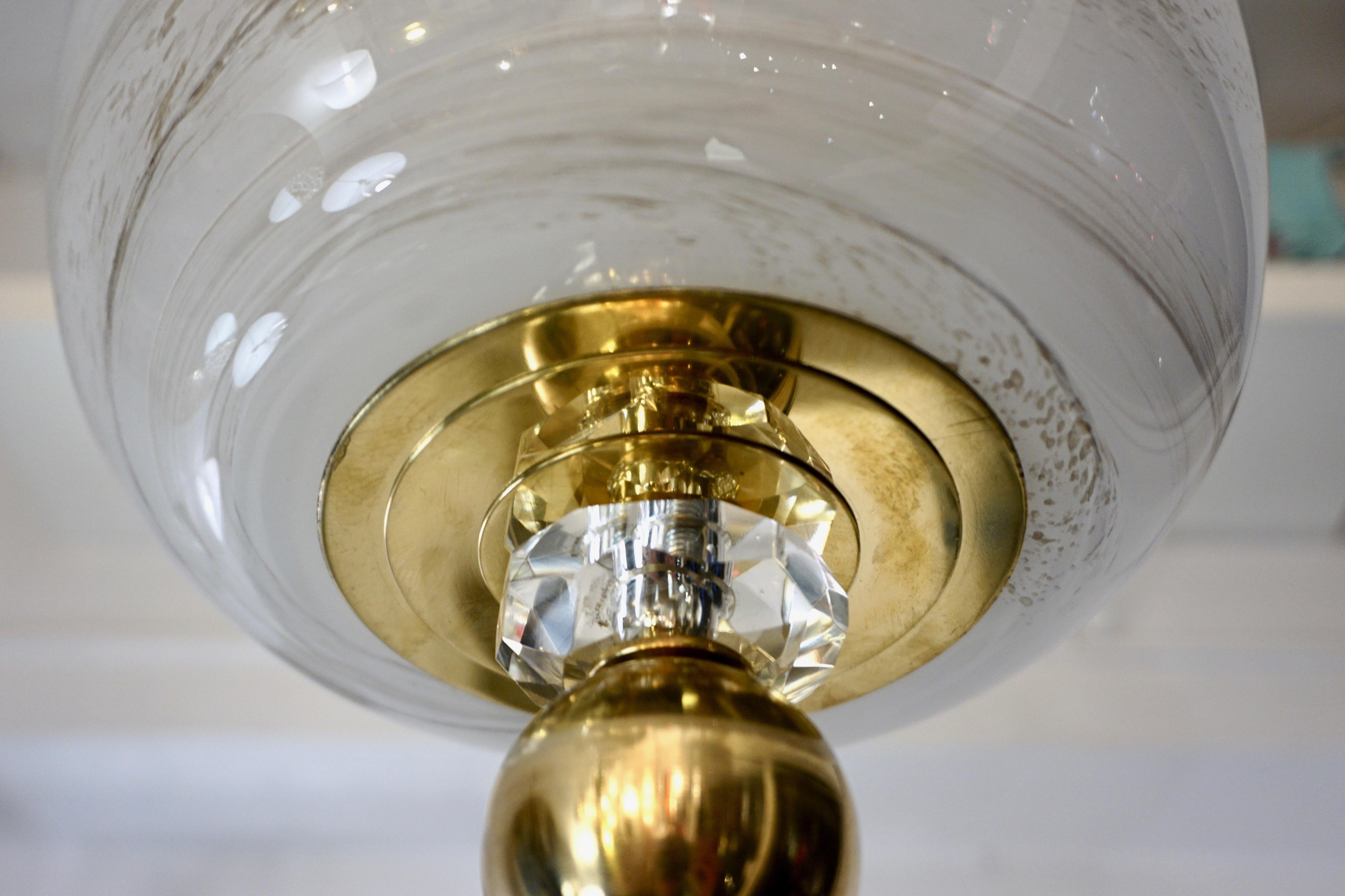 Hand-Crafted Bespoke Italian Brass & Cream White Alabaster Glass Cylinder Pendant / Lantern For Sale