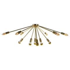 Bespoke Italian Ceiling Lamp "Half Sputnik" in polished brass