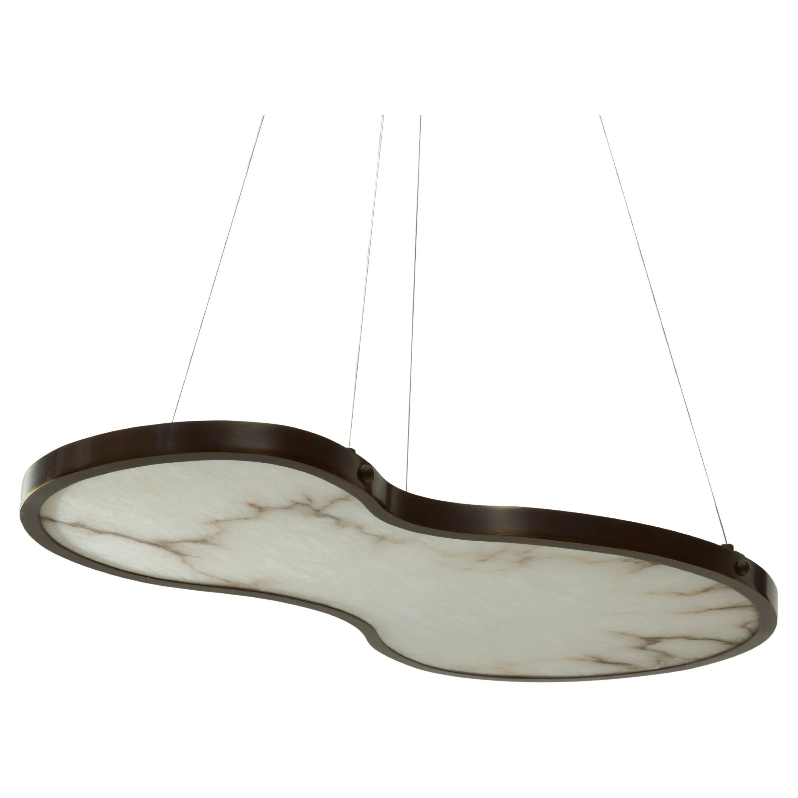 Bespoke Italian Contemporary Chandelier "Fabula" , alabaster and bronze