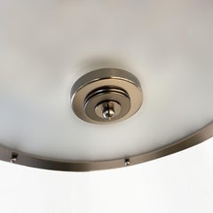 Bespoke Italian Gun Metal Crystal Murano Glass Flush Mount / Drum Chandelier